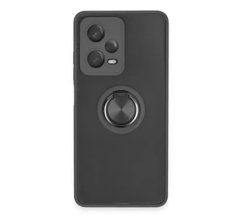 Xiaomi Redmi Note 12 5G Kılıf Montreal Yüzüklü Silikon Kapak - Siyah Xiaomi Redmi Note 12 5G Kılıf Montreal Yüzüklü Silikon Kapak - Siyah