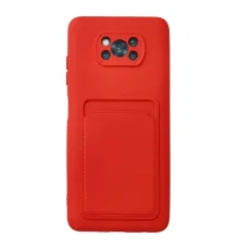Xiaomi Pocophone X3 Kılıf Kelvin Kartvizitli Silikon - Kırmızı
