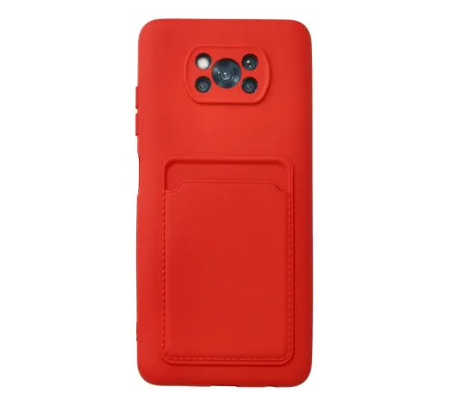 Xiaomi Pocophone X3 Kılıf Kelvin Kartvizitli Silikon - Kırmızı Xiaomi Pocophone X3 Kılıf Kelvin Kartvizitli Silikon - Kırmızı