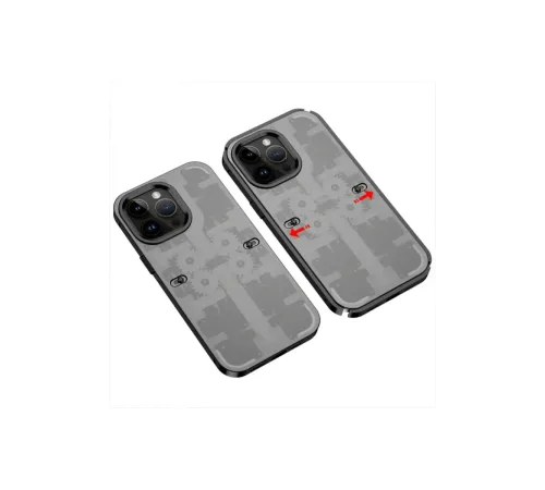 iPhone 13 Pro Kılıf Mekanik Bumper Kapak - Siyah iPhone 13 Pro Kılıf Mekanik Bumper Kapak - Siyah