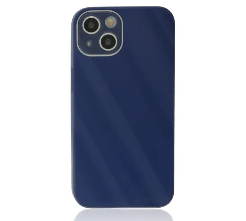iPhone 14 Plus Kılıf Glass Kapak - Lacivert iPhone 14 Plus Kılıf Glass Kapak - Lacivert