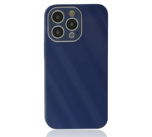 iPhone 14 Pro Kılıf Glass Kapak - Lacivert iPhone 14 Pro Kılıf Glass Kapak - Lacivert