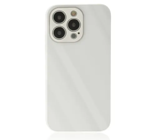 iPhone 14 Pro Max Kılıf Glass Kapak - Beyaz iPhone 14 Pro Max Kılıf Glass Kapak - Beyaz