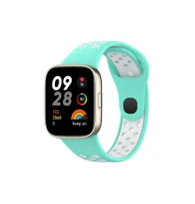 Xiaomi Redmi Watch 3 Spor Delikli Kordon - Turkuaz-Beyaz