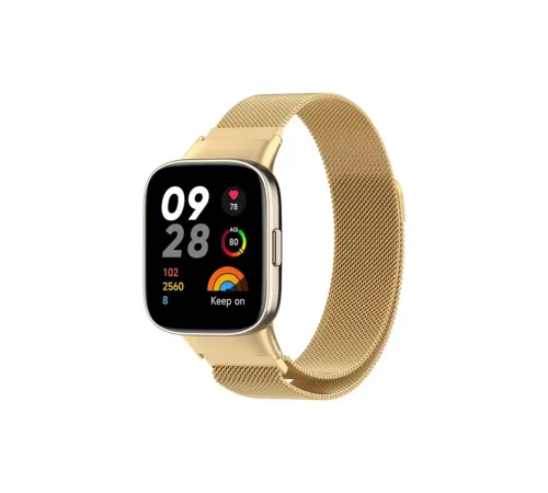 Xiaomi Redmi Watch 3 Metal Mıknatıslı Kordon - Gold Xiaomi Redmi Watch 3 Metal Mıknatıslı Kordon - Gold