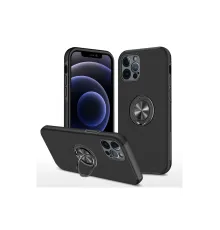 iPhone 12 Pro Kılıf Elit Yüzüklü Kapak - Siyah