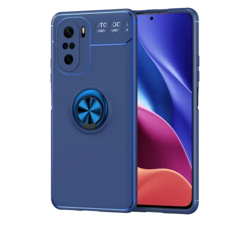 Xiaomi Poco F3 Kılıf Range Yüzüklü Silikon - Mavi Xiaomi Poco F3 Kılıf Range Yüzüklü Silikon - Mavi