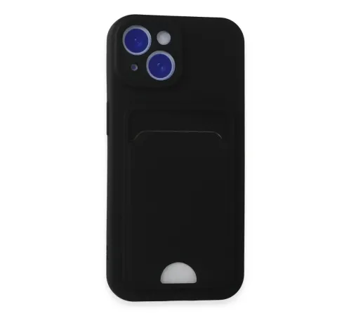 iPhone 15 Kılıf Kelvin Kartvizitli Silikon - Siyah iPhone 15 Kılıf Kelvin Kartvizitli Silikon - Siyah