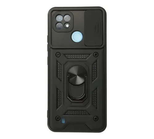 Realme C21 Kılıf Pars Lens Yüzüklü Silikon - Siyah