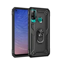 Huawei P40 Lite E Kılıf Sofya Yüzüklü Silikon Kapak - Siyah