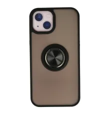 iPhone 15 Kılıf Montreal Yüzüklü Silikon Kapak - Siyah