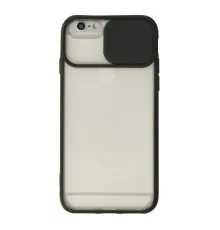 iPhone 6 Kılıf Palm Buzlu Kamera Sürgülü Silikon - Siyah