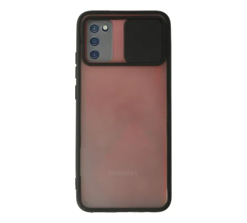 Samsung Galaxy A02S Kılıf Palm Buzlu Kamera Sürgülü Silikon - Siyah