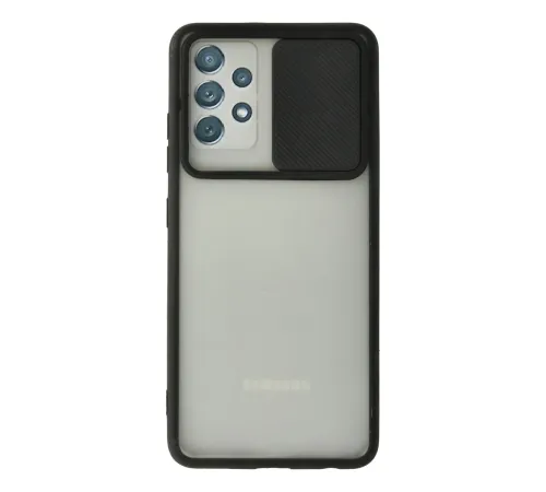 Samsung Galaxy A72 Kılıf Palm Buzlu Kamera Sürgülü Silikon - Siyah Samsung Galaxy A72 Kılıf Palm Buzlu Kamera Sürgülü Silikon - Siyah