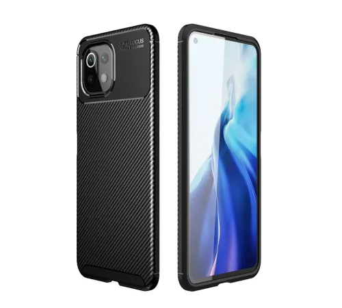 Xiaomi Mİ 11 Lite Kılıf Auto Focus Karbon Kapak - Siyah Xiaomi Mİ 11 Lite Kılıf Auto Focus Karbon Kapak - Siyah