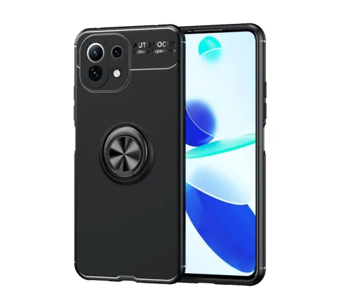 Xiaomi Mİ 11 Lite Kılıf Range Yüzüklü Silikon - Siyah Xiaomi Mİ 11 Lite Kılıf Range Yüzüklü Silikon - Siyah