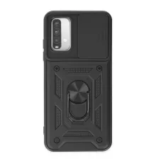 Xiaomi Redmi Note 9 4G Kılıf Pars Lens Yüzüklü Silikon - Siyah