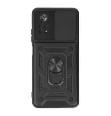 Xiaomi Poco X4 Pro 5G Kılıf Pars Lens Yüzüklü Silikon - Siyah