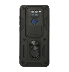 Xiaomi Redmi Note 9 Kılıf Pars Lens Yüzüklü Silikon - Siyah