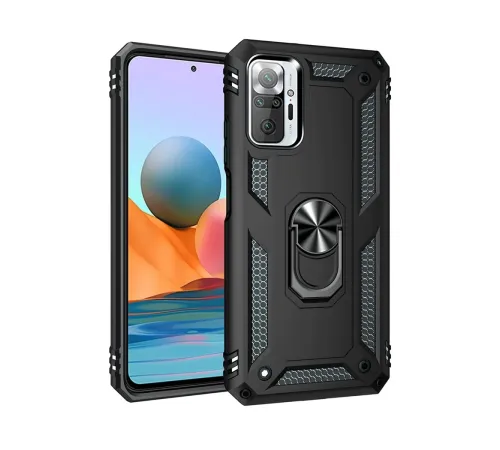 Xiaomi Redmi Note 10 Pro Kılıf Sofya Yüzüklü Silikon Kapak - Siyah Xiaomi Redmi Note 10 Pro Kılıf Sofya Yüzüklü Silikon Kapak - Siyah