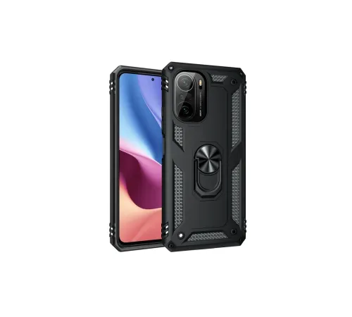 Xiaomi Poco F3 Kılıf Sofya Yüzüklü Silikon Kapak - Siyah Xiaomi Poco F3 Kılıf Sofya Yüzüklü Silikon Kapak - Siyah