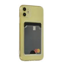 iPhone 11 Kılıf Kart Şeffaf Silikon - Şeffaf