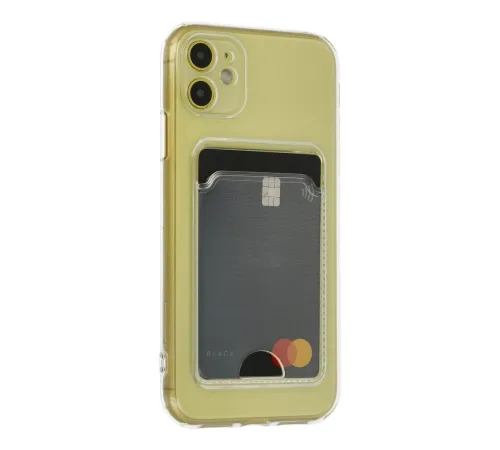 iPhone 11 Kılıf Kart Şeffaf Silikon - Şeffaf iPhone 11 Kılıf Kart Şeffaf Silikon - Şeffaf