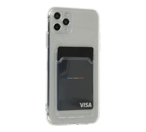 iPhone 11 Pro Max Kılıf Kart Şeffaf Silikon - Şeffaf iPhone 11 Pro Max Kılıf Kart Şeffaf Silikon - Şeffaf