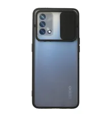 Oppo A74 4G Kılıf Palm Buzlu Kamera Sürgülü Silikon - Siyah