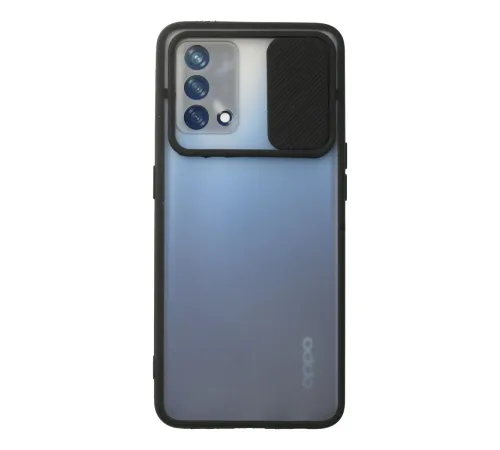 Oppo A74 4G Kılıf Palm Buzlu Kamera Sürgülü Silikon - Siyah Oppo A74 4G Kılıf Palm Buzlu Kamera Sürgülü Silikon - Siyah
