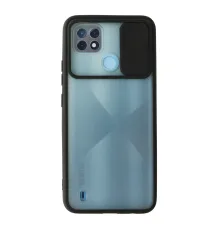 Realme C21 Kılıf Palm Buzlu Kamera Sürgülü Silikon - Siyah