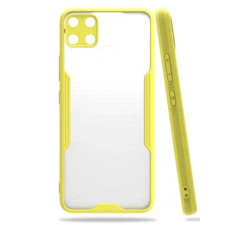 Realme C15 Kılıf Platin Silikon - Sarı Realme C15 Kılıf Platin Silikon - Sarı