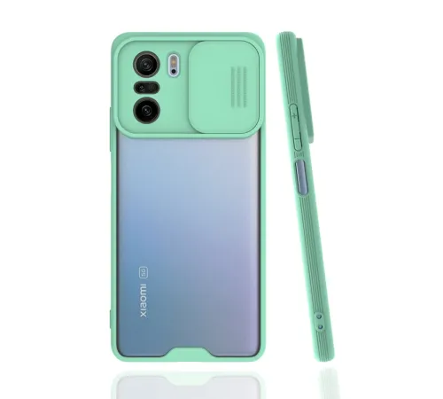 Xiaomi Poco F3 Kılıf Platin Kamera Koruma Silikon - Açık Yeşil Xiaomi Poco F3 Kılıf Platin Kamera Koruma Silikon - Açık Yeşil