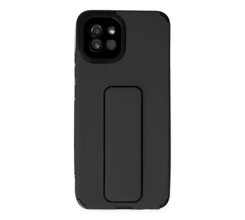 Samsung Galaxy A03 Kılıf Mega Standlı Silikon - Siyah Samsung Galaxy A03 Kılıf Mega Standlı Silikon - Siyah