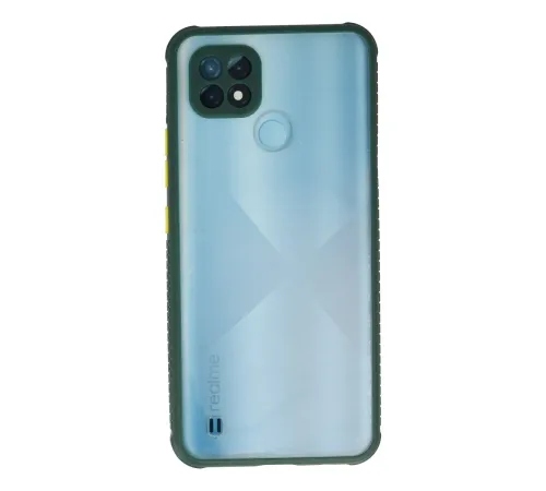 Realme C21 Kılıf Miami Şeffaf Silikon - Koyu Yeşil Realme C21 Kılıf Miami Şeffaf Silikon - Koyu Yeşil