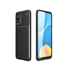 Oppo A54 4G Kılıf Auto Focus Karbon Kapak - Siyah
