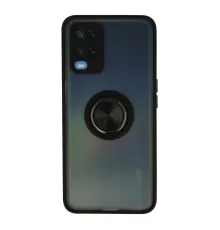 Oppo A54 4G Kılıf Montreal Yüzüklü Silikon Kapak - Siyah
