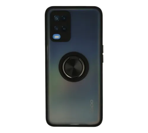 Oppo A54 4G Kılıf Montreal Yüzüklü Silikon Kapak - Siyah Oppo A54 4G Kılıf Montreal Yüzüklü Silikon Kapak - Siyah