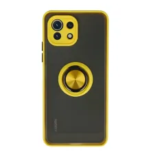 Xiaomi Mİ 11 Lite Kılıf Montreal Yüzüklü Silikon Kapak - Sarı