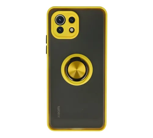 Xiaomi Mİ 11 Lite Kılıf Montreal Yüzüklü Silikon Kapak - Sarı Xiaomi Mİ 11 Lite Kılıf Montreal Yüzüklü Silikon Kapak - Sarı