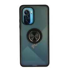 Xiaomi Redmi K40 Kılıf Montreal Yüzüklü Silikon Kapak - Siyah