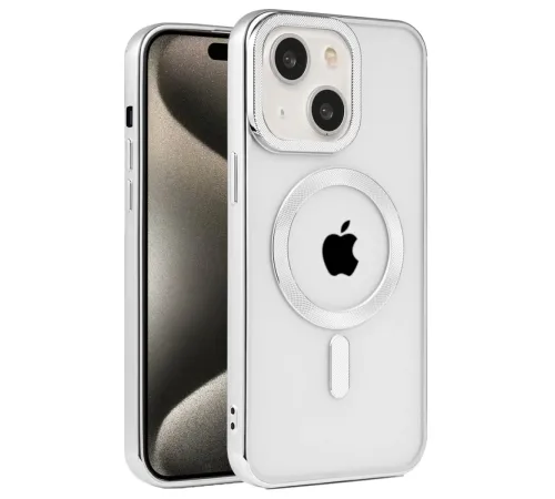 iPhone 15 Kılıf Kronos Magsafe Kapak - Gümüş iPhone 15 Kılıf Kronos Magsafe Kapak - Gümüş