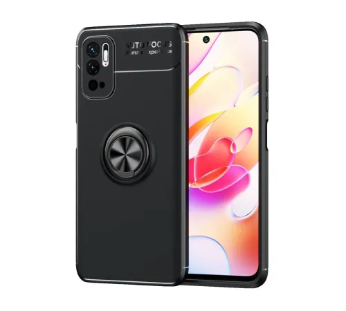 Xiaomi Redmi Note 10 5G Kılıf Range Yüzüklü Silikon - Siyah Xiaomi Redmi Note 10 5G Kılıf Range Yüzüklü Silikon - Siyah