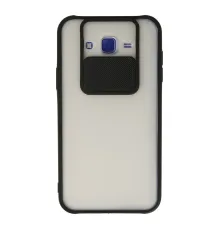 Samsung Galaxy J7 Kılıf Palm Buzlu Kamera Sürgülü Silikon - Siyah