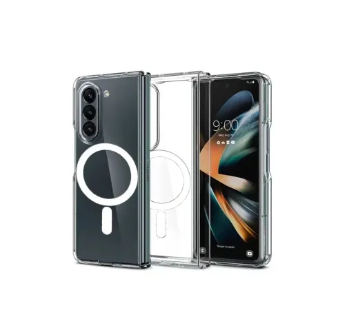 Samsung Galaxy Z Fold 5 Kılıf Magneticsafe Şeffaf Silikon - Şeffaf