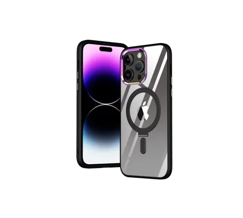 iPhone 14 Pro Kılıf Mudo Magneticsafe Standlı Kapak - Siyah iPhone 14 Pro Kılıf Mudo Magneticsafe Standlı Kapak - Siyah