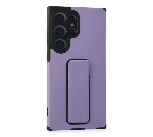 Samsung Galaxy S23 Ultra Kılıf Mega Standlı Silikon - Lila Samsung Galaxy S23 Ultra Kılıf Mega Standlı Silikon - Lila
