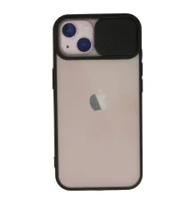 Newface iPhone 13 Kılıf Palm Buzlu Kamera Sürgülü Silikon - Siyah