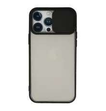 Newface iPhone 13 Pro Max Kılıf Palm Buzlu Kamera Sürgülü Silikon - Siyah