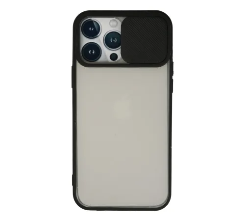 Newface iPhone 13 Pro Max Kılıf Palm Buzlu Kamera Sürgülü Silikon - Siyah Newface iPhone 13 Pro Max Kılıf Palm Buzlu Kamera Sürgülü Silikon - Siyah